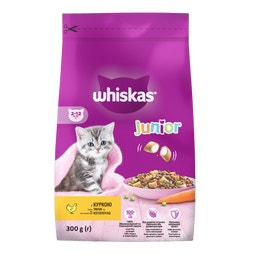 WHISKAS® Смачні подушечки з куркою для кошенят, 300г. image
